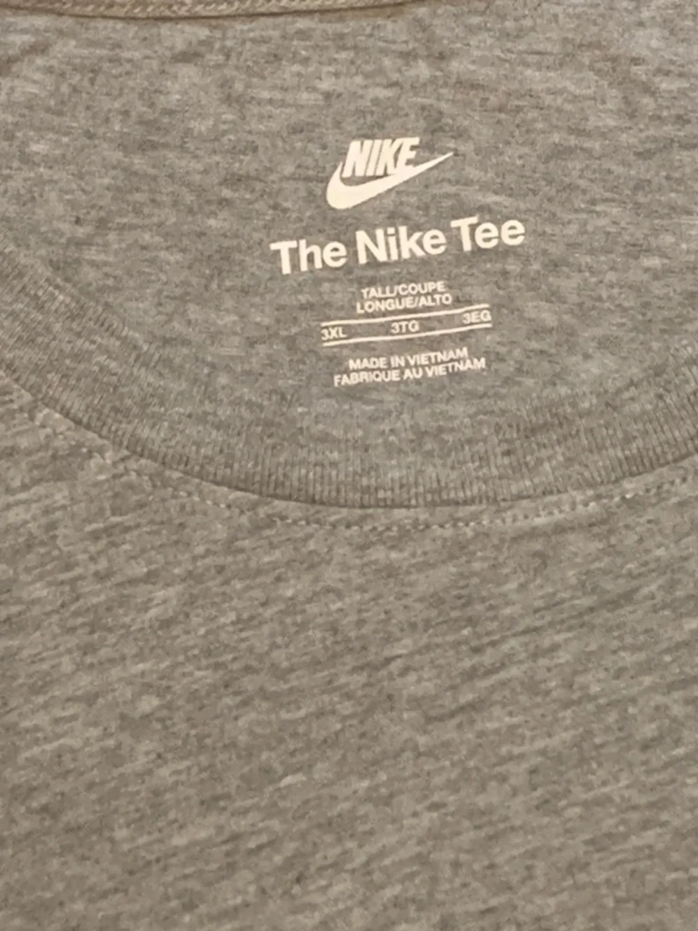Nike Men's Heather Gray Short Sleeve Crew T-Shirt with Black Swoosh
